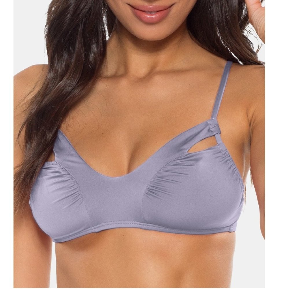 Soluna Under the Sun Ruched Cutout Bikini Top